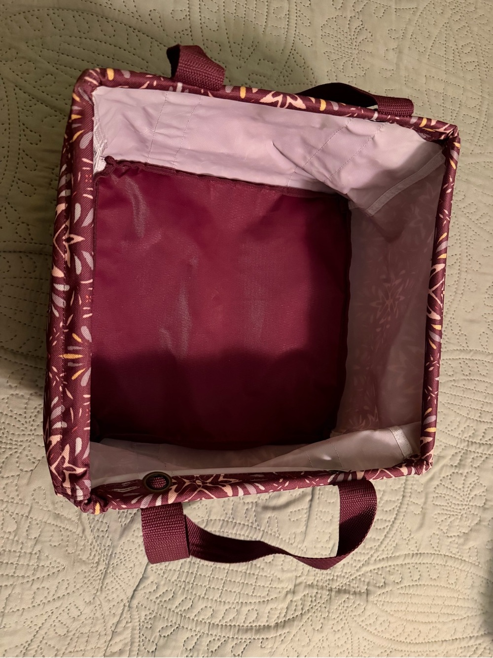 thirty-one Burgundy Floral Geometric Bag